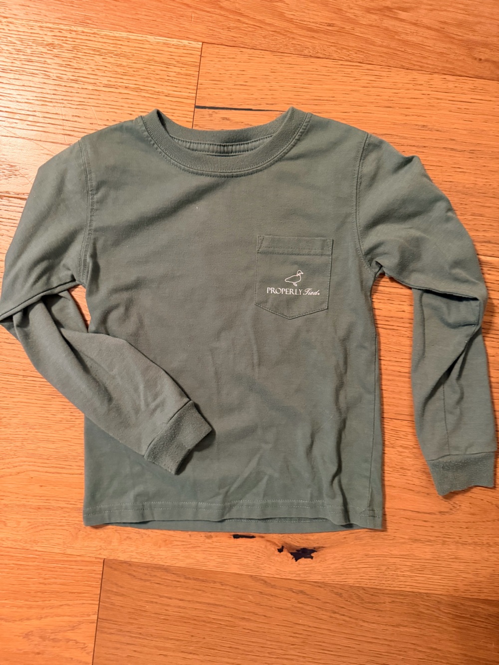 Properly Tied Kids' Long Sleeve Pocket Tee in Forest Green